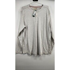 The Normal Brand Men's XXL Light Grey Puremeso 2 Button Henley Long Sleeve Shirt